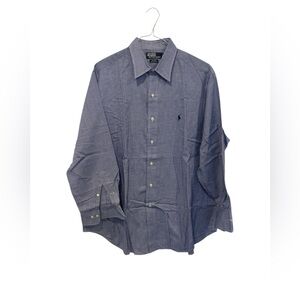 Polo Ralph Lauren Andrew Men’s 16.5‎ 32/33 LARGE Button Shirt Blue Check EUC